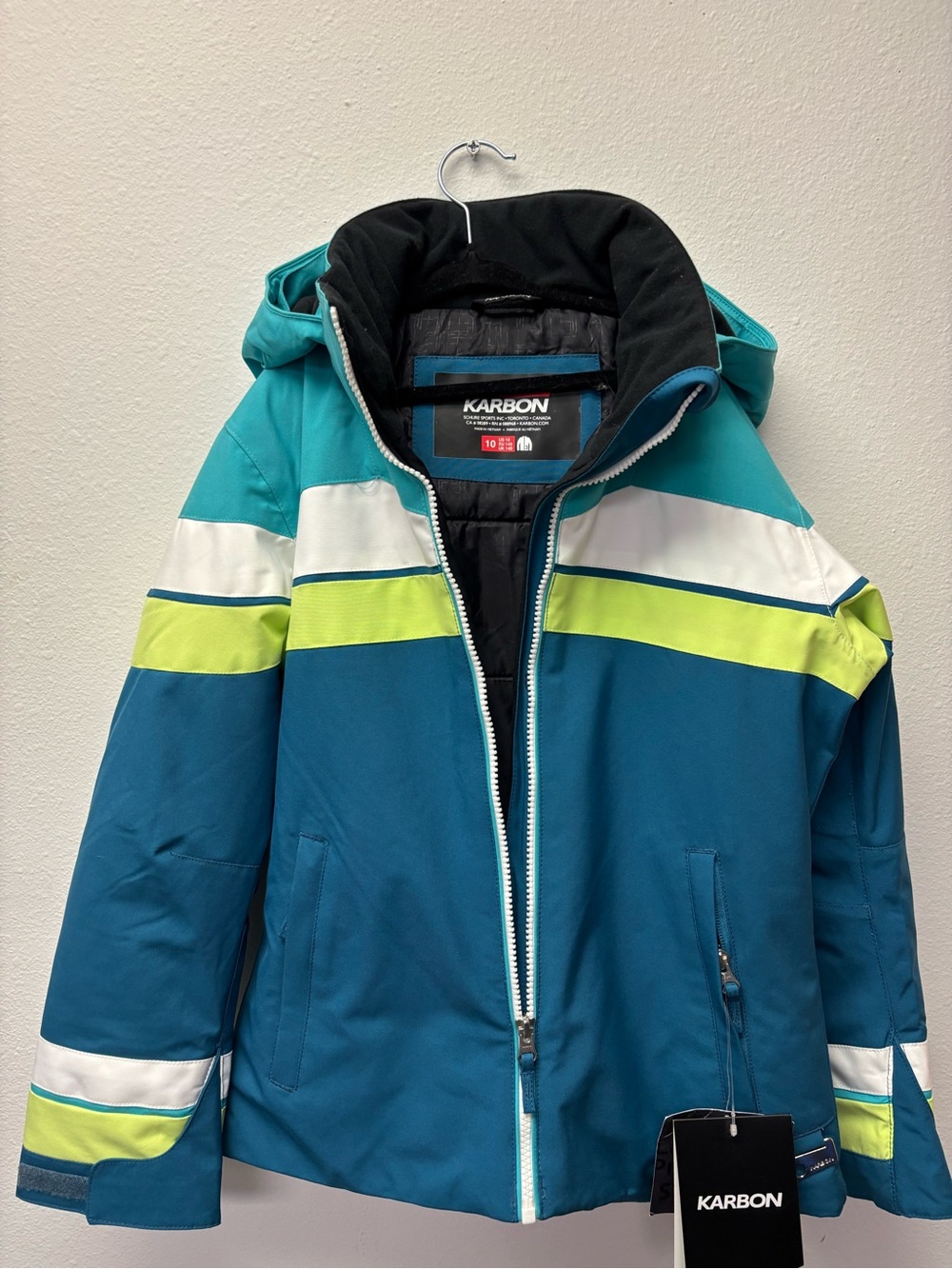 Kids Teal & Lime Ski/Snowboard Jacket